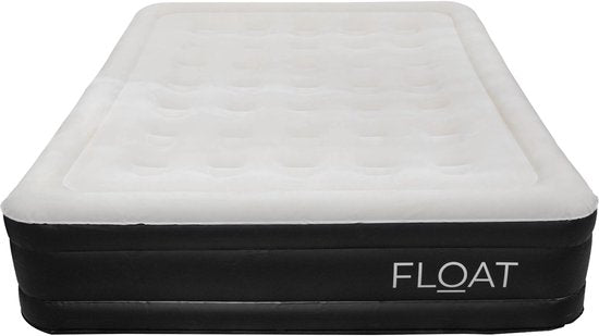 FLOAT NimbusRest - 2-Personen-Luftbett mit eingebauter elektrischer Pumpe - < 3 min schnelles Aufblasen - 198 x 152 x 38 cm - Selbstaufblasende Zwei-Personen-Luftmatratze - Gästebett Queen