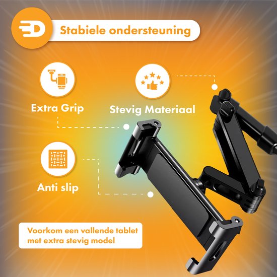 Tablet-Halter Auto - Kopfstütze - 360 Grad drehbar - Geeignet für Tablet, Telefon und mehr