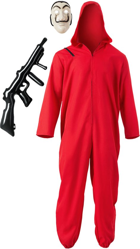 Dressforfun La Casa de Papel - Geldraub - Unisex Kostüm maskierte Bankräuber - M - Kostüm Karneval - Halloween - Verkleiden - Partykleidung - Karnevalskleidung - Party - Partykleidung