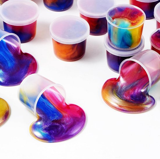 Partizzle 24x Galaxy Slime Pack - Universe Astronaut Handout Gifts - Grabbelton Making Slime Toys - Treat Gifts for Kids - Farbig