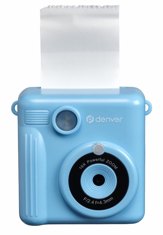 Denver Kinderkamera Full HD mit Drucker - Selfie-Kamera - 20MP - Blau