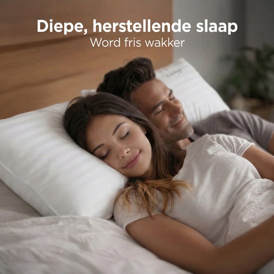 CozySense® Kopfkissen - 2er Set - 50x70 CM - Schlafkissen mit Memory Foam - anpassbare Füllung & abnehmbarer Bezug aus 100% Baumwolle - Kopfkissen - für Seiten-, Bauch- und Rückenschläfer
