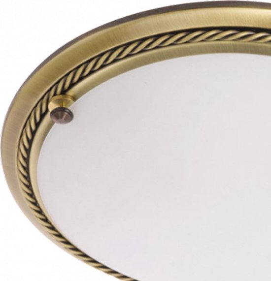 Deckenleuchte Steinhauer Belleron 2785BR Bronze Ø 29 cm mit 2 x E27-Fassungen, aus Glas und Metall, klassisches Design für den Innenbereich