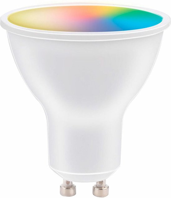 alpina Smart Home RGB Lampe - GU10 - 5W - WW + RGB - Intelligente Beleuchtung - LED - App Steuerung - Sprachsteuerung - Amazon Alexa - Google Home