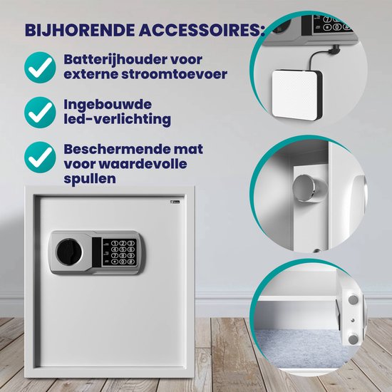 Deuba Safe - Elektronischer Doppelfüller Led 35x40x40cm 56l - Silber