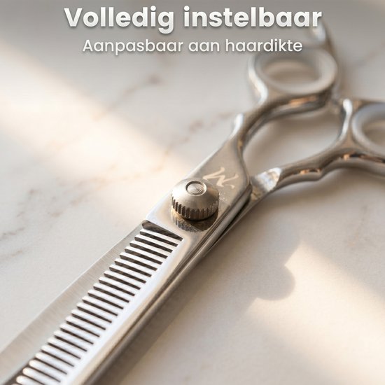 ProTrue Ausdünnungsschere Friseur mit Lederetui - Edelstahl Effileer Schere - Coupe Schere