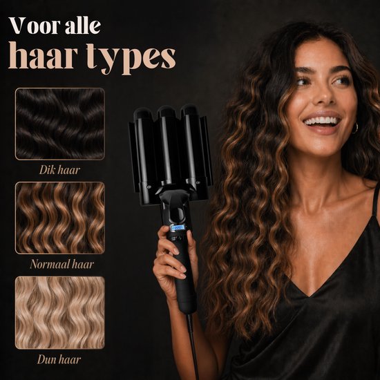 Vaive Waffeleisen 32 mm - Beach Waves - Wellen-Lockenstab - Lockenstab - Waver - Keramikbeschichtung