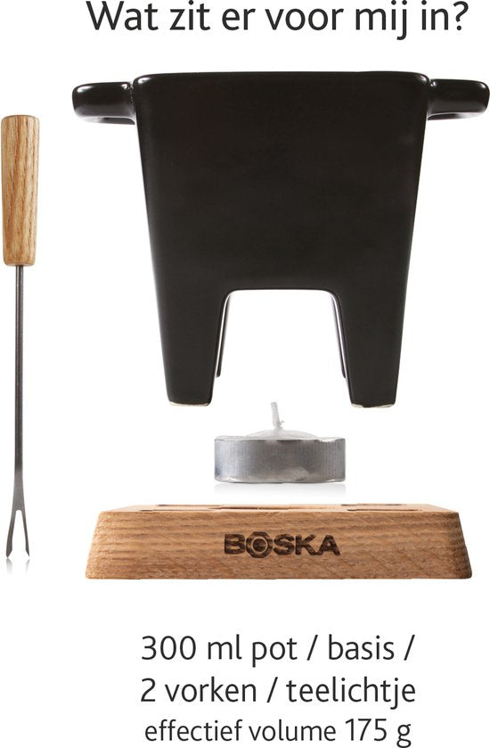 Boska Tapas Fondue-Set Nero - Fondue-Set - für 175 Gramm Käse - 300 ml
