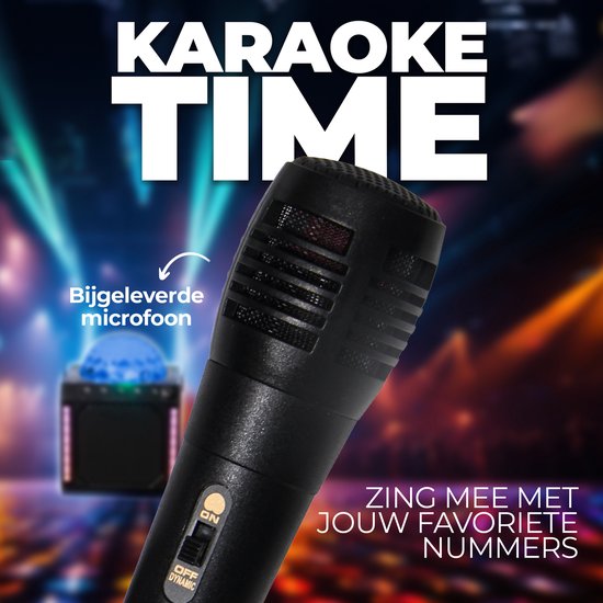 Denver Karaoke Set Kinder & Erwachsene - Disco Lights - Bluetooth - Inkl. Mikrofon - Lautsprecher Party Box - Party Box - BTM618