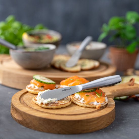 Boska Streichmesserset Mini Copenhagen - Käsemesser - 3-teilig - Edelstahl - Käsemesserset für Frischkäse
