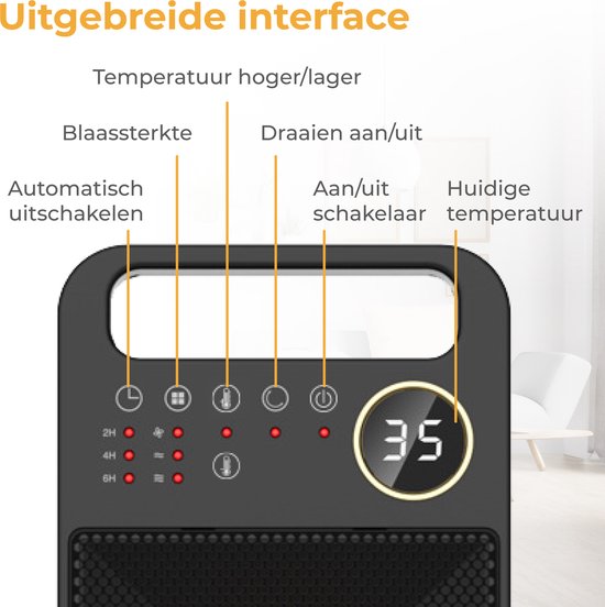 Nuvance - Elektroherd - 2000W - Terrassenheizer - Keramik-Heizung - Heizlüfter - Elektroheizung