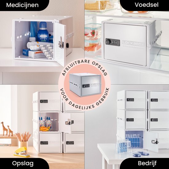 Lockabox One™ Aufbewahrungsbox mit Zahlenschloss - Abschließbarer Medizinschrank - Polycarbonat-Tresor - kühlschrank- und gefrierschrankgeeignet - 10,5 Liter - 31 x 21 x 17 cm