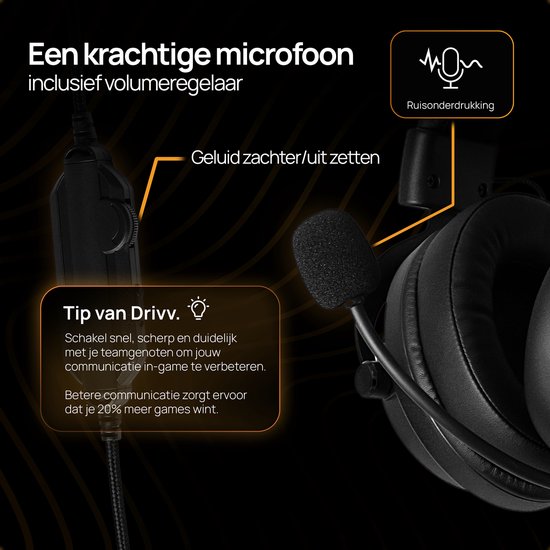 Drivv. PRO Gaming Headset mit Mikrofon - Game Headset - Geeignet für PS4, PS5, Xbox One, Xbox Serie und PC