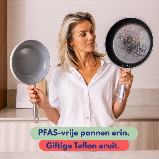 Safecourt Kitchen Keramische Bratpfanne - Ø 24 Pfanne - Induktion, Elektro, Keramik & Gas - PFAS & PTFE frei