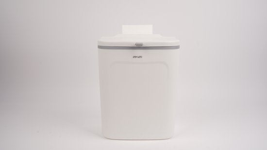 Ceruzo Abfalleimer - mit Schiebedeckel - 9 Liter- GFT Aufsatzbehälter - hängend oder stehend - weiß -24 x 16 x H30 cm