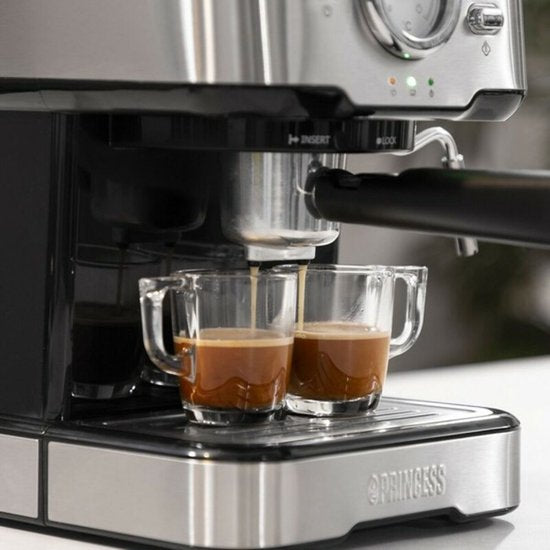 Kaffeemaschine - Princess 249412 Espressomaschinen für gemahlenen Kaffee - Mit Milchaufschäumer für Cappucino und Latte Macchiato - 2 Tassen - Verbraucherverband Best Buy