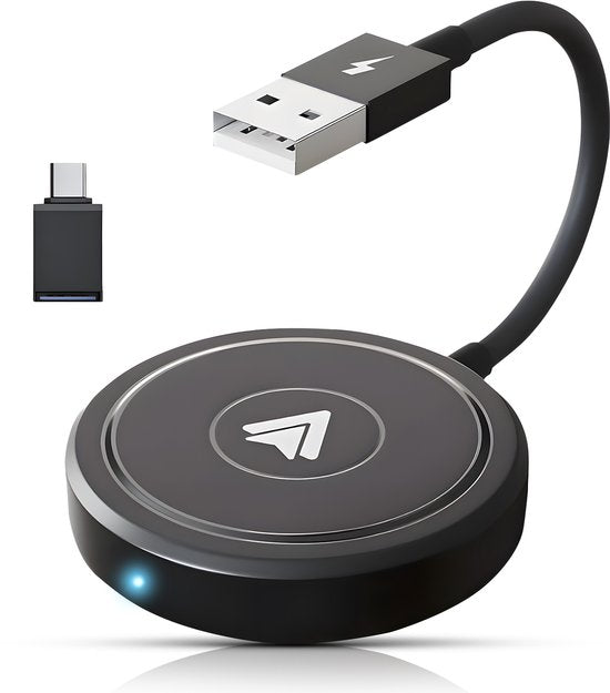 CarMe Luxe Android Auto Dongle - Kabelloses Android Auto - USB-A & USB-C - Schwarz