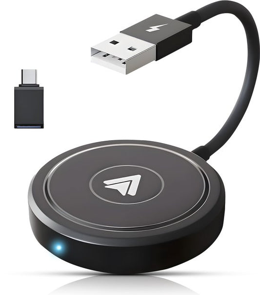 CarMe Luxe Android Auto Dongle - Kabelloses Android Auto - USB-A & USB-C - Schwarz