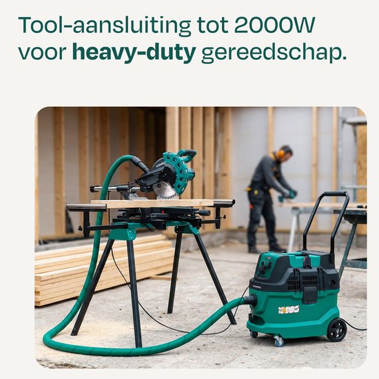VONROC Nass-/Trockensauger - Klasse M - 1600W - 22kPa - Automatische Filterreinigung (Klopffunktion) - HEPA H14 - 40L Tank - Antistatikschlauch Ø35 mm