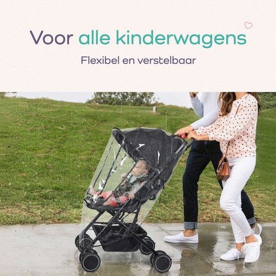 Qwali Regenschutz Kinderwagen Universal - Kinderwagen - Regenschutz Buggy - Kinderwagenzubehör