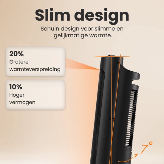 Auronic Fan Heater Pro - Keramik-Heizung - 2000W Heizung - Schwarz