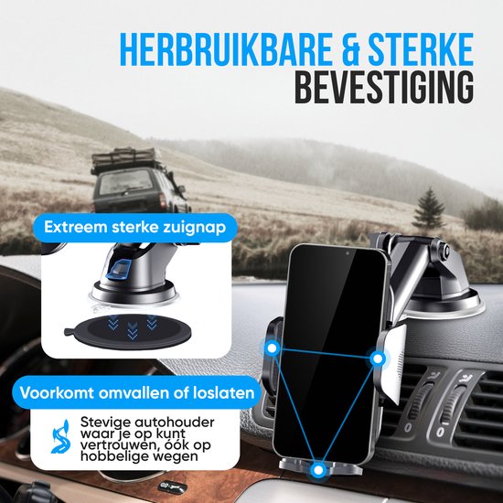 Strex Handyhalterungen Auto - Windschutzscheibe - Armaturenbrett - Lüftungsschlitze - Handyhalter Für Alle Handys - 360Â° Drehbar
