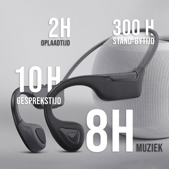 Tech Essentials Wave - Sport-Ohrhörer - Drahtlos - Offenes Ohr - IPX7 - Knochenleitungskopfhörer - Kopfhörer - Laufen - Bluetooth