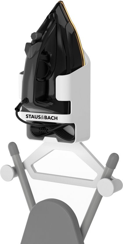 STAUS&BACH PressIQ Bügeleisenhalterung - zum Aufhängen von Bügeleisen und Bügelbrett - Aufhängesystem - Weiß