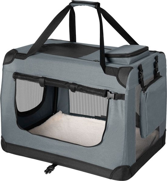 Klappbare Hundetransportbox / Bank Lassie M - Grau - 42 x 60 x 44 cm