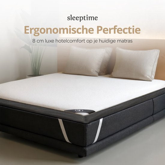 Sleeptime Twin Motion Topper 140 x 200 cm – Matratzenauflage – Hybrid-Gel-Memory-Schaum – mittlere Härte – 8 cm dick