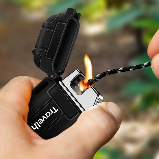 Travelhawk Elektrisches wiederaufladbares Feuerzeug - Langlebiges Plasma Feuerzeug - Feuerzeuge - Elektrisches Feuerzeug - Schwarz