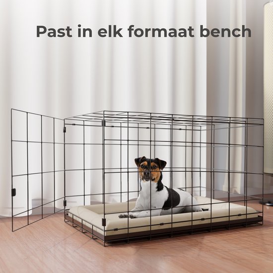 CozySense® Orthopädischer Hundekorb - 75 x 45 cm - Größe M - Bouclé-Stoff - Wasserdichtes Hundebett mit waschbarem Bezug - Als Sitzkissen geeignet - Weiß