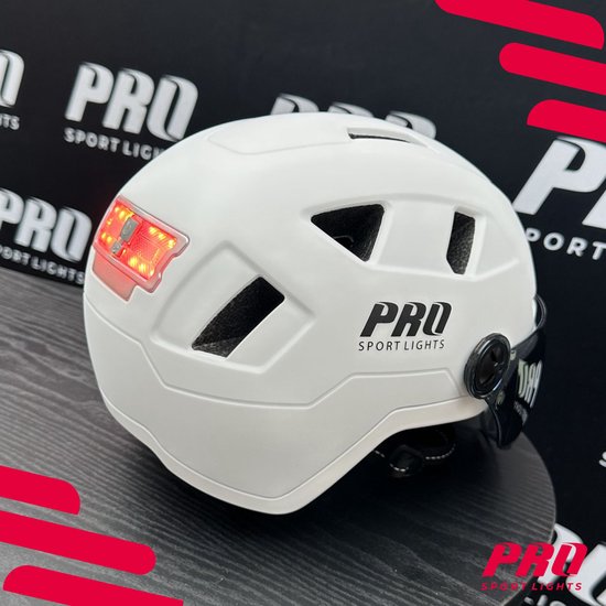 Speed Pedelec Helm mit Visier & Ohrenschützer Fahrradhelm Erwachsene - Weiß - Medium - NTA8776