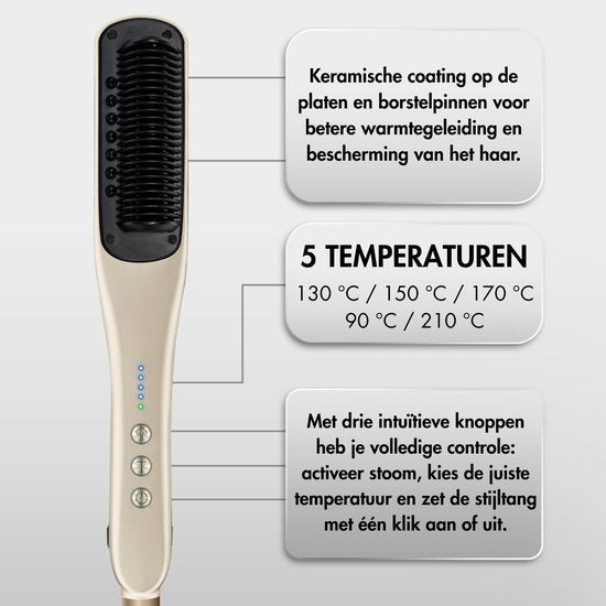 Sansbeauté® Steam Straightener PRO - Dampfglätter - Professional Straightener 5.0 - Dampfglätter - Cremé