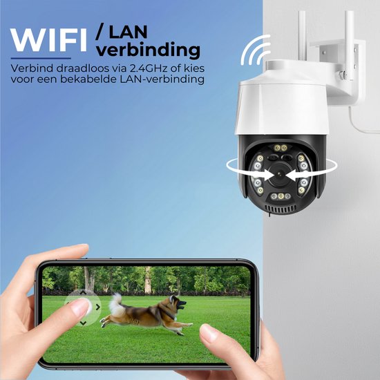 Camux Cam-VisionX Sicherheitskamera Outdoor IP66 - 3MP 2K Kamera - Outdoor Kamera mit Nachtsicht - Wifi mit App - Sicherheitskamera