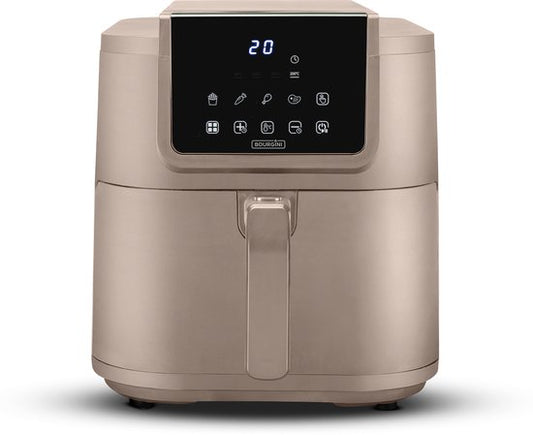 Bourgini Slimfit Airfryer XXL Beige - Heißluftfritteuse - 8 Liter - 1700W - PFAS frei