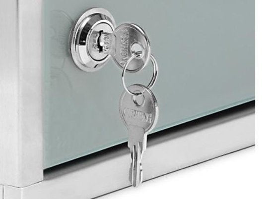 Monzana - Medizinschrank mit Schloss - Silber - Edelstahl - 48,5cm x 25cm x 12cm