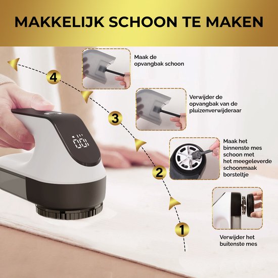 MostEssential Premium Elektro-Fusselentferner FL777 - Fusselentferner - USB-C Schnellladefunktion - Kabellos - 2000 mAh Akku - PRO Edition