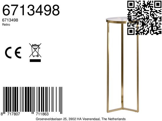 Licht & Wohnen - Standsäule RETIRO - Ø40x101cm - Gold