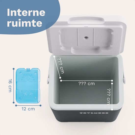 TRVLMORE Cool Box 7L - Kühlbox - Inklusive Kühlelement - Cool Box Small - Anthrazit