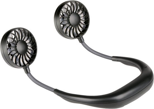 Lifetime Air Tragbarer Nackenventilator - Mini-Ventilator freihändig mit 3 Stufen und 360° verstellbar - Schwarz
