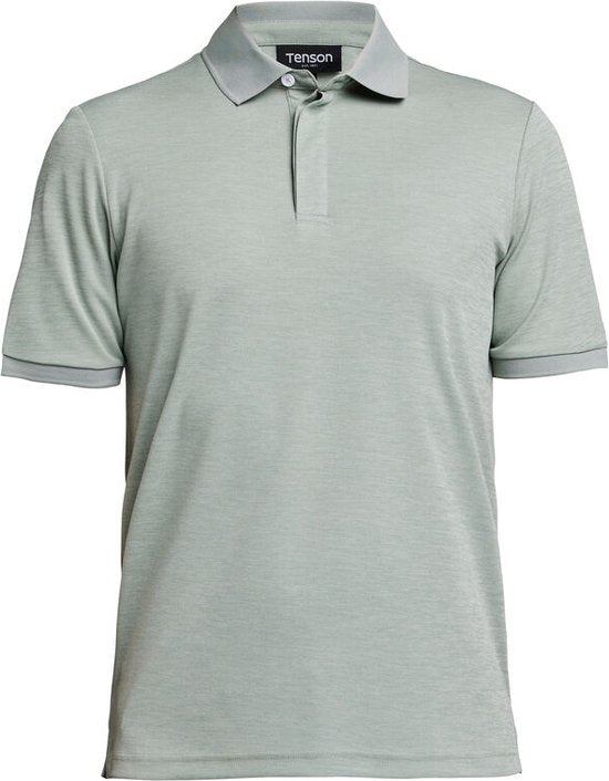 Tenson TXlite Melange Polo 465018060 - Grau-Grün - 3XL