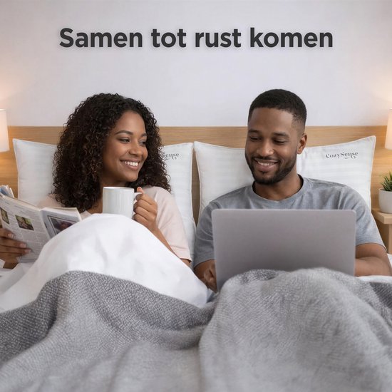 CozySense® Kopfkissen - 2er Set - 50x70 CM - Schlafkissen mit Memory Foam - anpassbare Füllung & abnehmbarer Bezug aus 100% Baumwolle - Kopfkissen - für Seiten-, Bauch- und Rückenschläfer