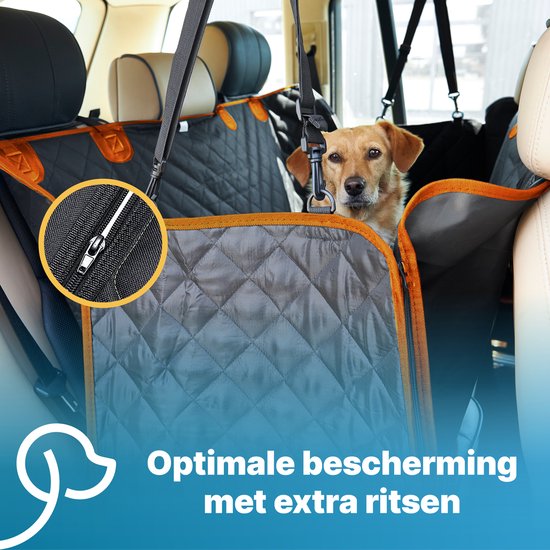 Jake und Jacky Hundedecke Auto Rücksitz und Kofferraum - Autoteppich Hund - Hundedecke - Schutzhülle Auto - inkl. Hundeleine, Hängeleinen & Aufbewahrungstasche