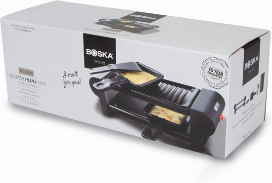Boska Raclette Mini 220V - zum Schmelzen und Grillen - 2 Personen - Schwarz
