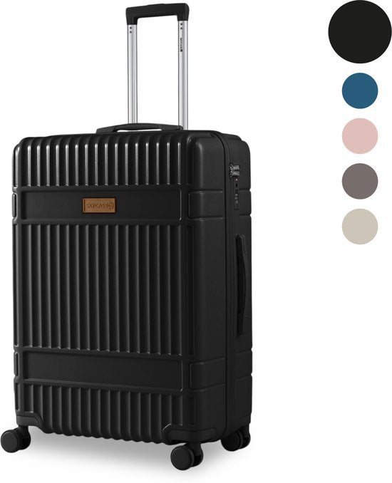 SKYCASES Classic Heritage - Großer Reisekoffer - TSA-Schloss - 76x52x30 cm - 100L - XL-Rollkoffer - 360° geräuschlose Rollen - Leichtgewicht - Trolley - Schwarz