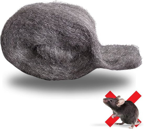 Steelwool Premium Mäuse Stahlwolle für Abwehr - 3,5 Meter - 210 Gramm - Inkl. Schere