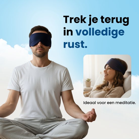 PurelyGoods® Schlafmaske - Augenmaske - Verdunkelung - Schlafmaske - Männer und Frauen - Baumwolle - Dunkelblau
