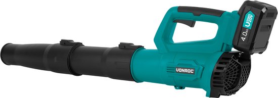 VONROC Accu Laubbläser 20V - Axialmodell - Luftgeschwindigkeit 129 km/h - Luftmenge 7m3/min - Inkl. 4.0Ah Akku und Schnellladegerät