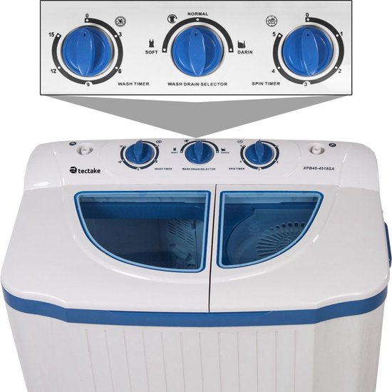 Tectake - Waschmaschine-Trockner-Kombination - Freistehend - Blau/Weiß